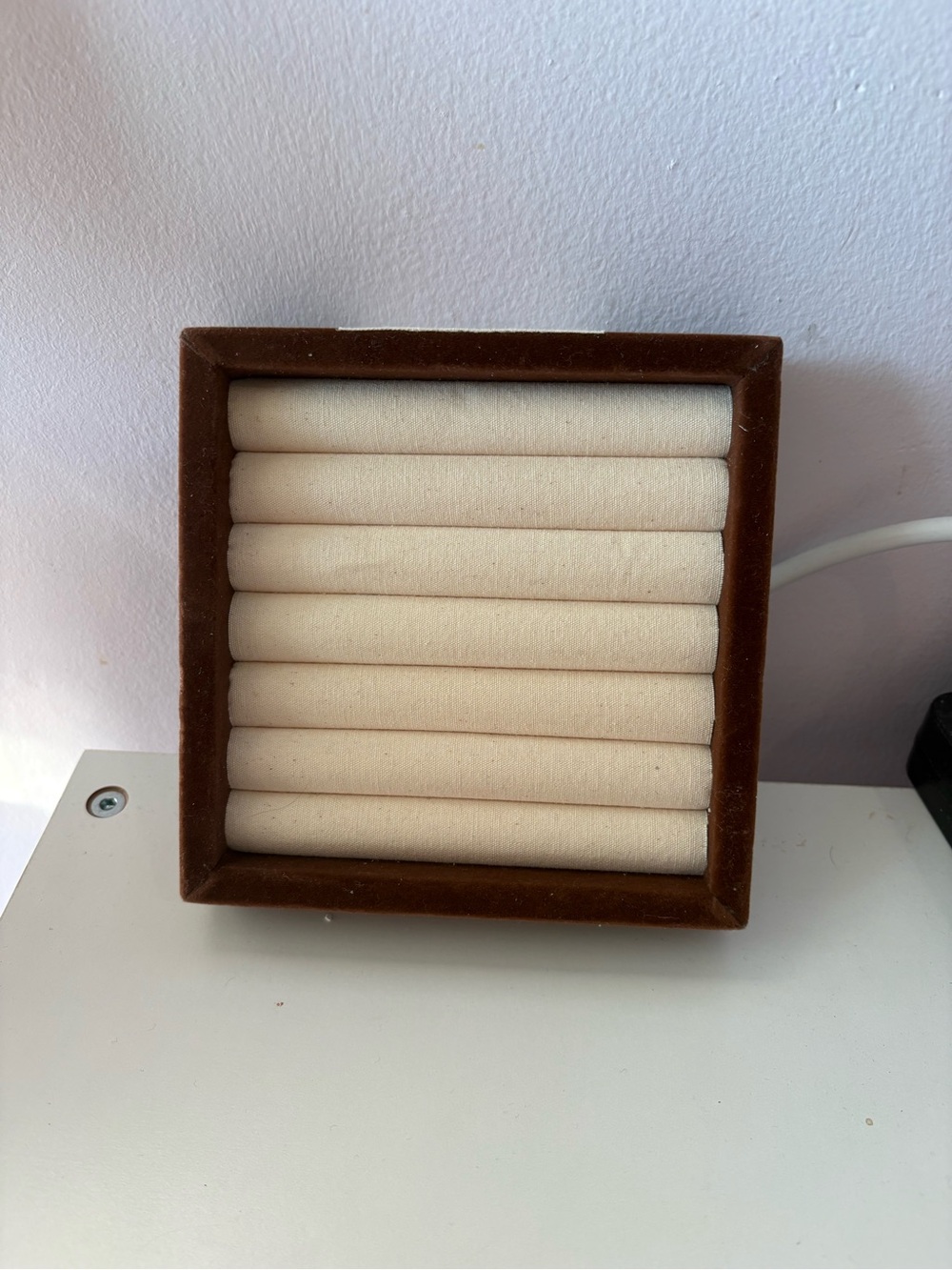 Velvet Ring Display Tray in Brown and Cream